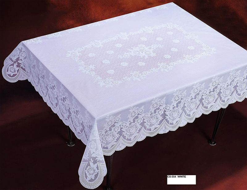 Скатерть готовая СS-354 белая (44142) 120*150см (10 шт.в рул.)