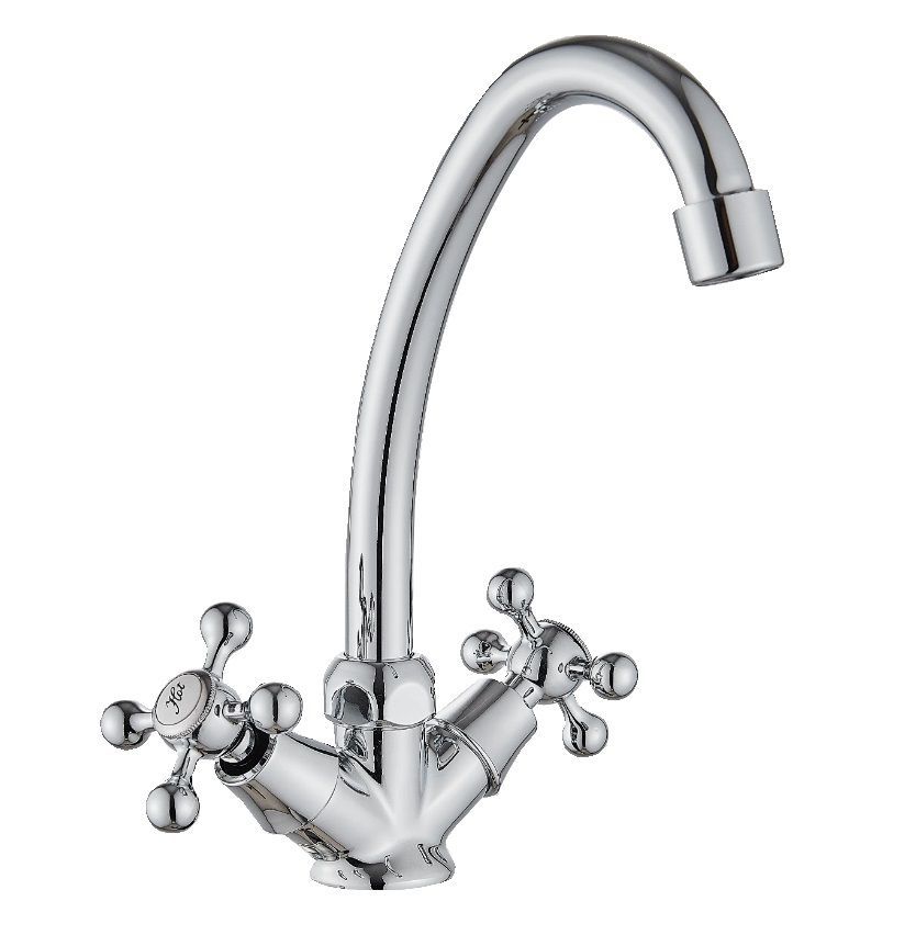 Смеситель для кухни двухручковый хром Potato Diadonna D 400-65