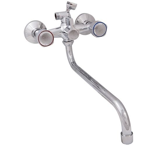 Смеситель для ванны и умывальника двухручковый хром Potato P 2366