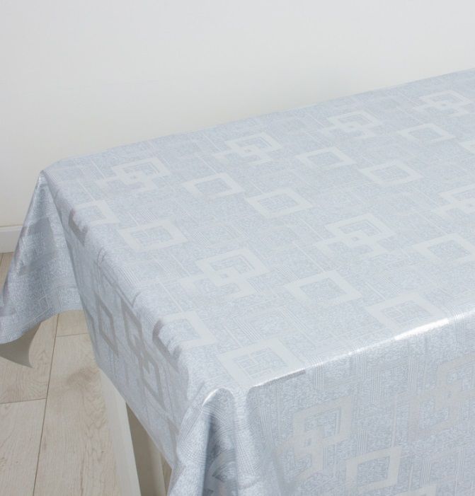 Клеенка на тк.основе "Аурум" Серебряный квадрат (1.40х20м)