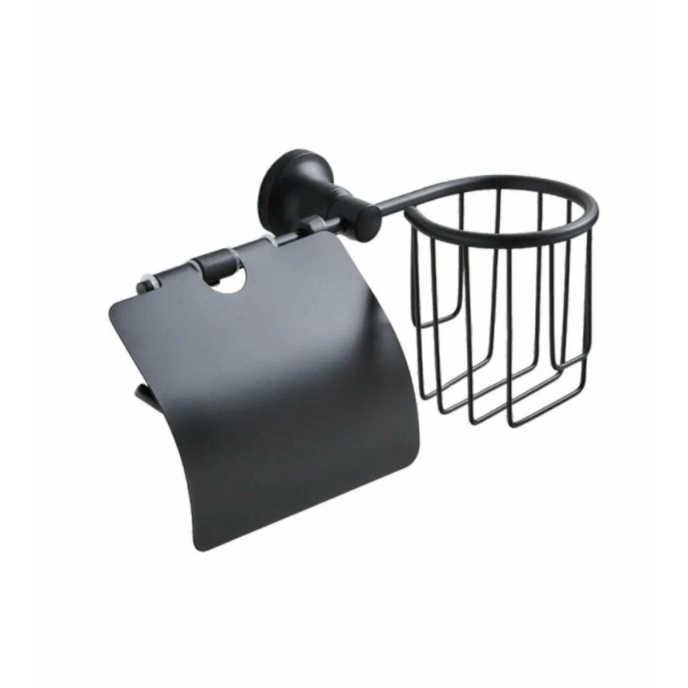 Настенный держатель для освeжителя и туалетной бумаги с крышкой P1803-1BL (18BL серия)