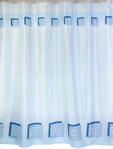 Штора для ванной тканевая синяя, 1031, "Залел", 180*200