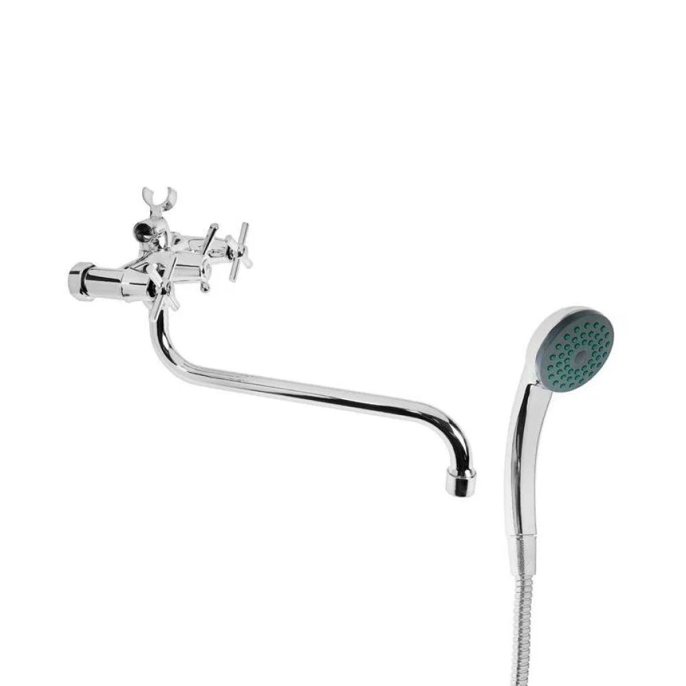 Смеситель для ванны и умывальника двухручковый  хром  Potato Эверест B22-316