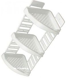 Полка угловая для ванной белая, Элегант