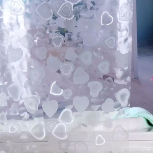 Штора для ванной прозрачная 3D геометрия 61029 сердечки 180*180