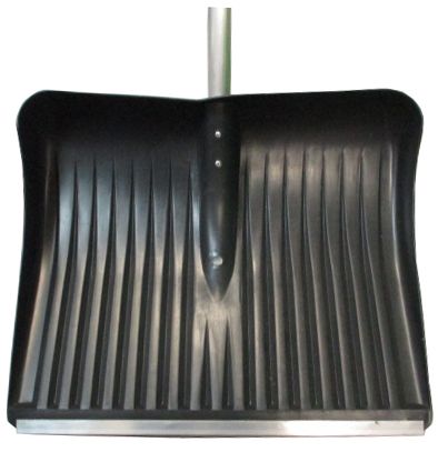 Лопата для снега пластиковая 400*490 с мет.планкой с АЛЮМ.ЧЕРЕНКОМ и V-ручкой №1