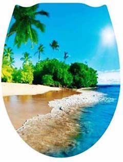 Крышка для унитаза жесткая "ДЕКОР" ПЛЯЖ