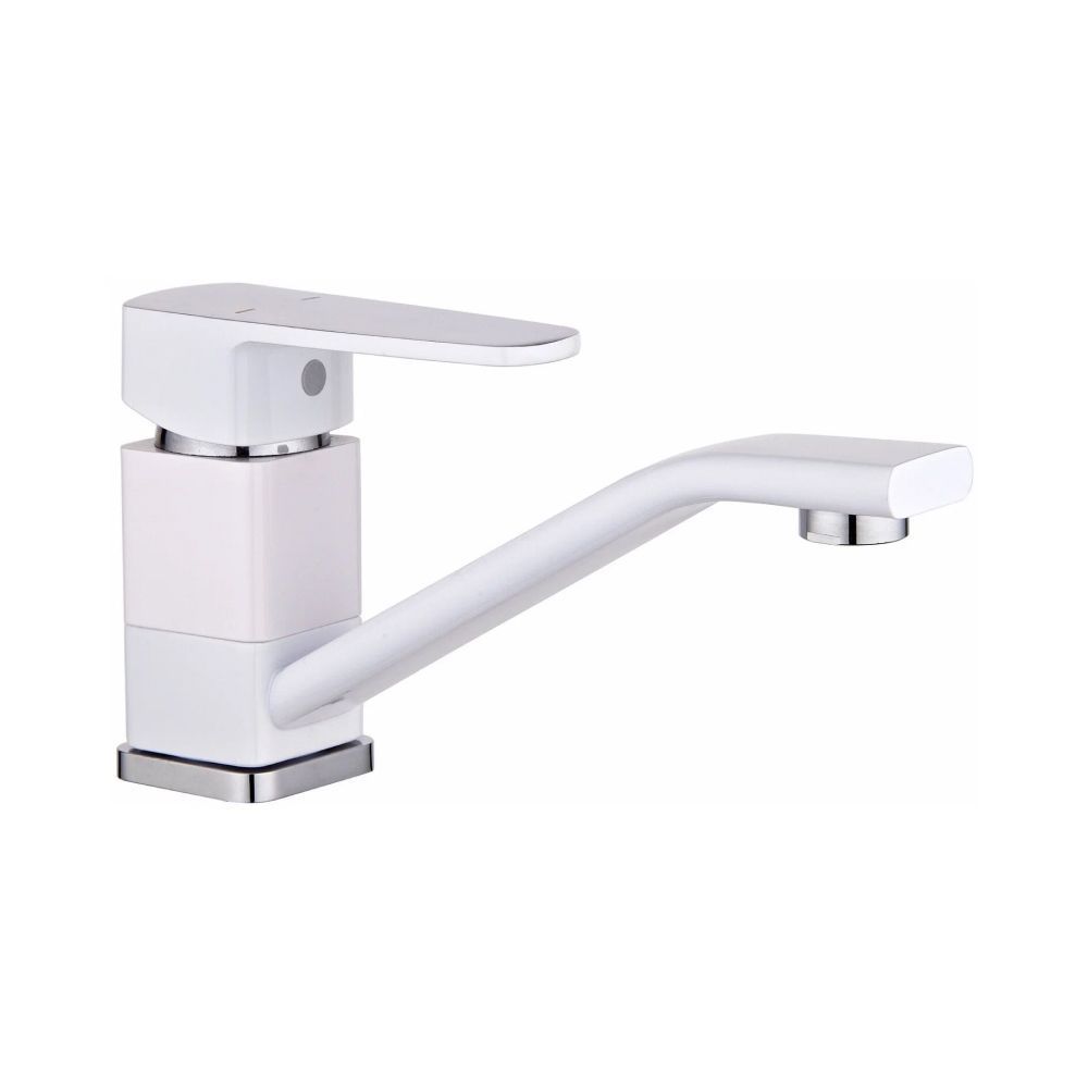 Смеситель для кухни монокомандный  белый с хромом  Potato Эверест B45-0277