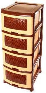 Комод 4-х секц. декор "Плетенка" беж./кор. (РП421)