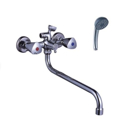 Смеситель для ванны и умывальника двухручковый хром Potato Эверест  B 22-334