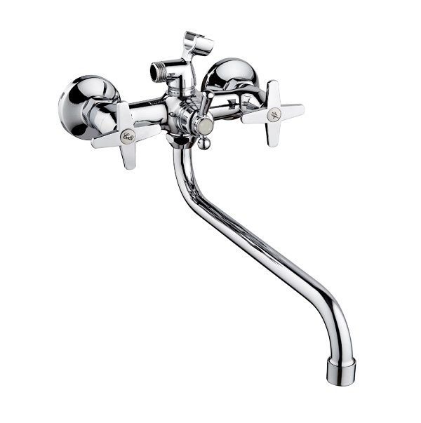 Смеситель для ванны и умывальника двухручковый хром Potato P 2269