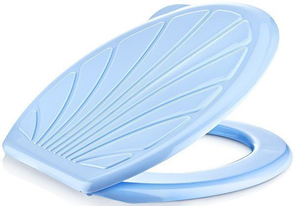 Крышка для унитаза жесткая голубая "Ракушка"