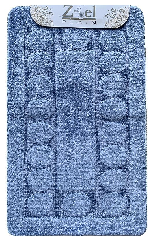 Набор ковриков Залел (2предмет) 60х100/50х60см голубой
