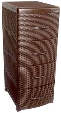 Комод 4-х секц. декор "Ротанг" кор.