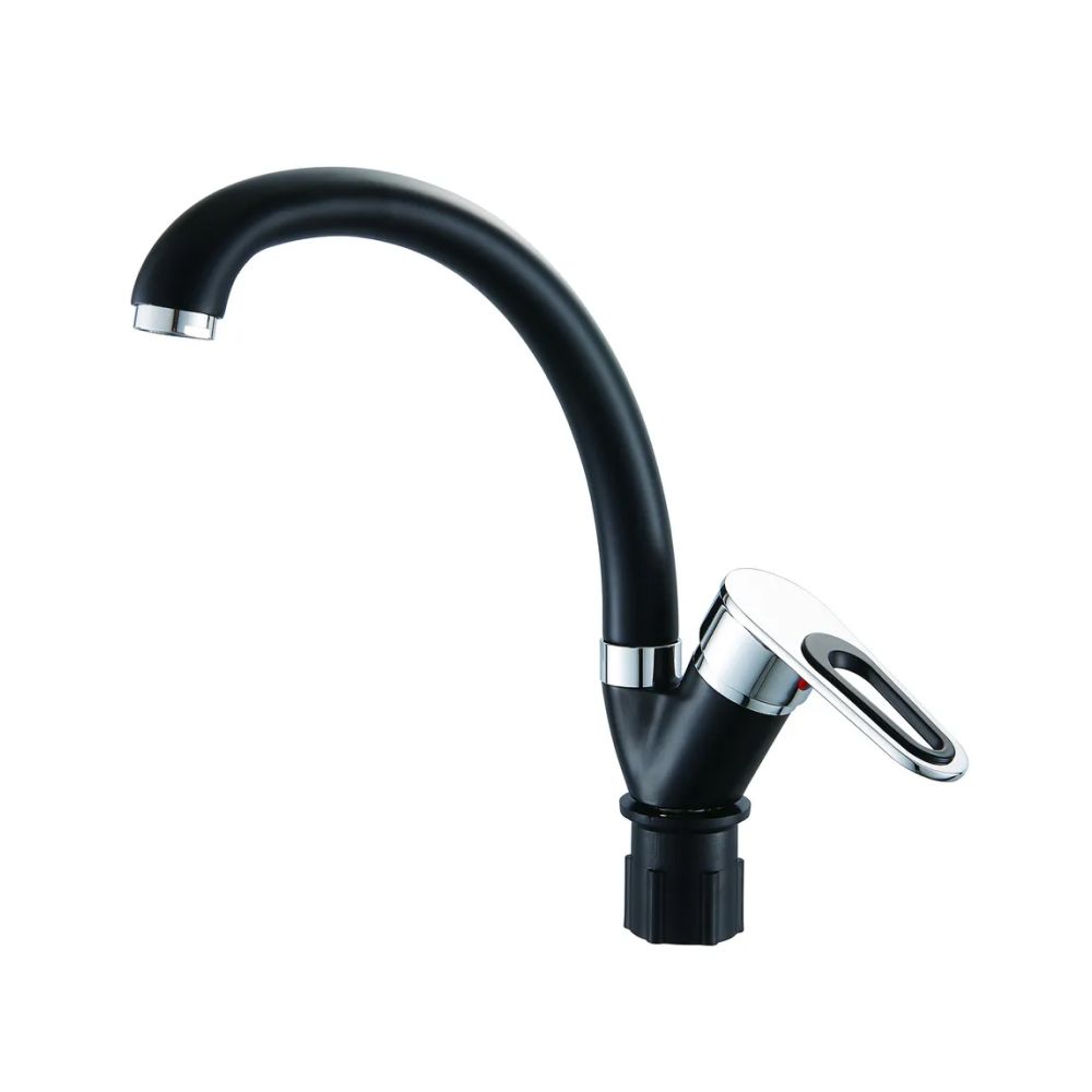 Смеситель для кухни монокомандный  черный с хромом  Potato Эверест B59-274F