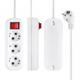 Сет. удлинитель ПВС 3х1 3роз.  3м 16А земля, выкл (корпус АБС-пластик) E1М