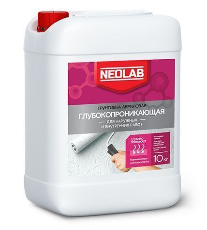 Грунтовка акриловая ГЛУБОКОПРОНИКАЮЩАЯ для наруж. и внутр. работ 20 кг (уп.1 шт.) NEOLAB