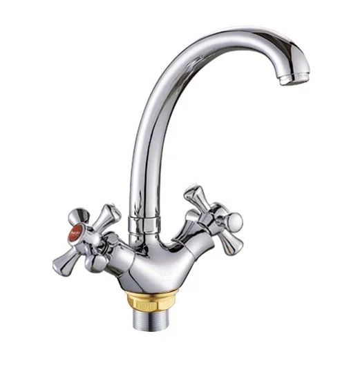 Смеситель для кухни двухручковый хром Potato P 4264