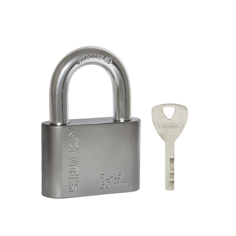 Замок навесной PL-WEATHER-1560 Nickel 4 fin key ( PL-15-60) диск. /блистер