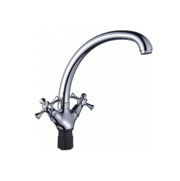 Смеситель для кухни двухручковый хром Potato Эверест B 42-064