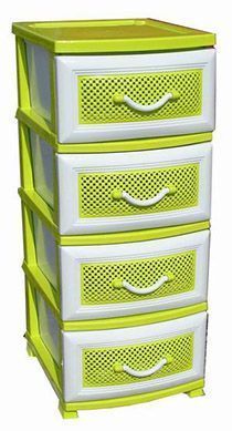 Комод 4-х секц. без декора "Дельфин" лимон/бел.