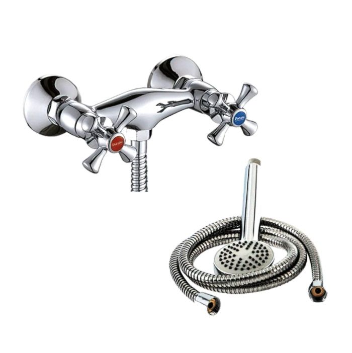 Смеситель для ванны и душа двухручковый хром Potato P 2064