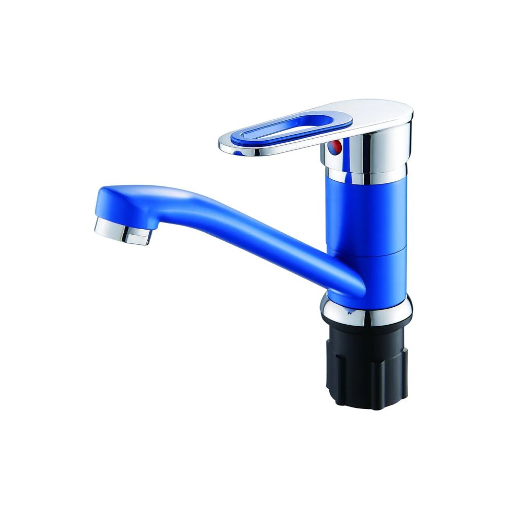 Смеситель для кухни монокомандный  синий с хромом  Potato Эверест B45-274DS