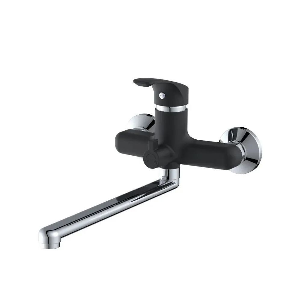 Смеситель для ванны и умывальника монокомандный  черный  Potato Эверест B22-0336