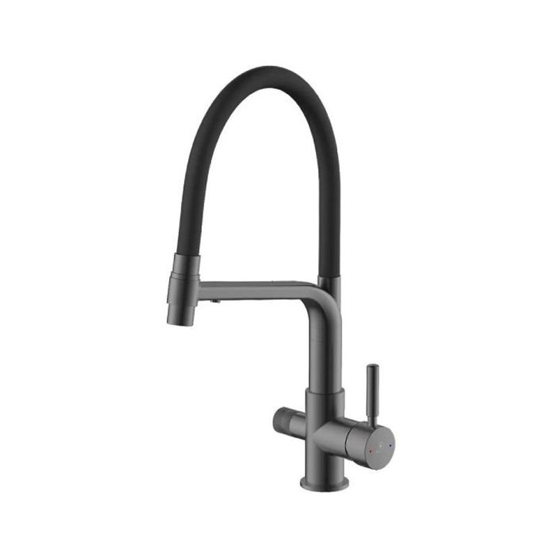 Смеситель для кухни монокомандный серый графит Potato Diadonna D49-19025QH