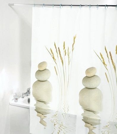 Штора для ванной полиэтиленовая бежевая 2, "Релакс", 180*180