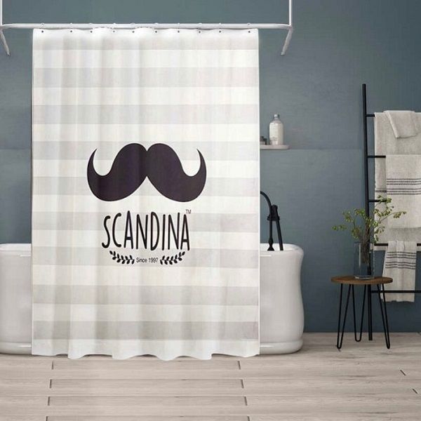 Штора для ванной полиэтиленовая черная 7, "Релакс", 180*180