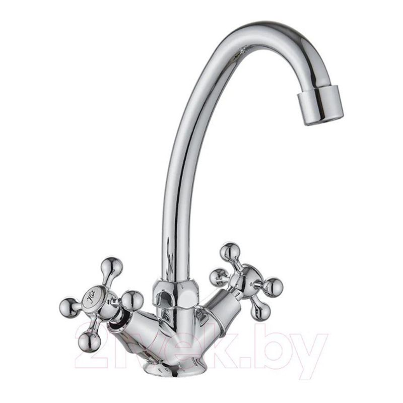 Смеситель для кухни двухручковый хром Potato Diadonna D400-65
