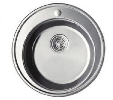 Мойка F510 круглая глянец с отверстием 51*51*18 Frap