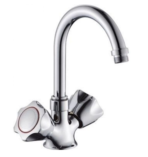 Смеситель для кухни двухручковый хром Potato P 10309A