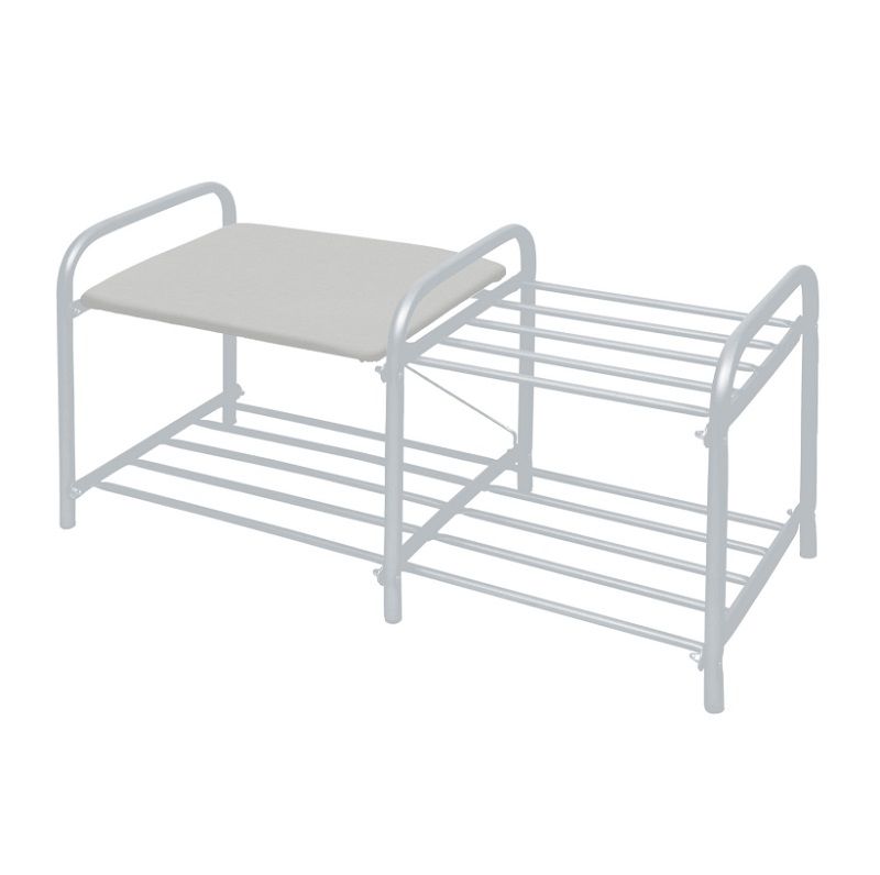 Этажерка "Люкс1" (360х330х800) ЭТЛ1-1/МС 2-х ярусн. с мягк.сидением,винил.разборн. матовый сер. Ника