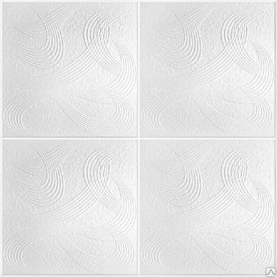 Плитка потолочная белая штампованная Шторм/48 (упак.192 шт.)