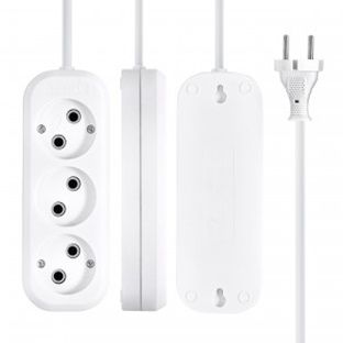 Сет. удлинитель ПВС 2х1 3роз.  5м 10А (корпус АБС-пластик) E1М