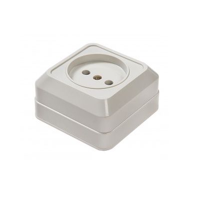 Розетка одинарная BOLLETO 7122 белая накладная (керамика)