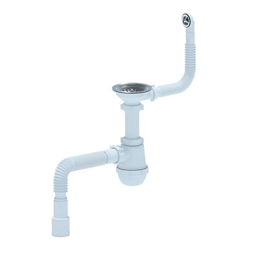 А-0142SA15 Сифон АНИ Грот 3 1/2"* 40 с круглым гибким переливом и г/т 40х40/50