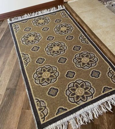 Коврик из хлопка 60*120 сер./черн. UK57631 Kilim Usak