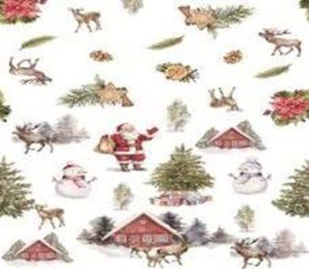 Клеенка на тк.основе с печатью "LIONEL" ПВХ 6738 Е. Новый год (1.37х20м)