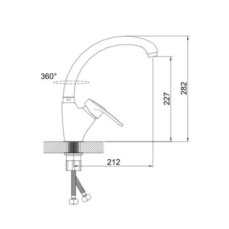 Смеситель для кухни монокомандный  хром  Potato Эверест B51-025