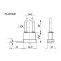 Замок навесной PL-WEATHER-3650 LS 3key (PL-3650 LS) удл. дужка, англ. /блистер
