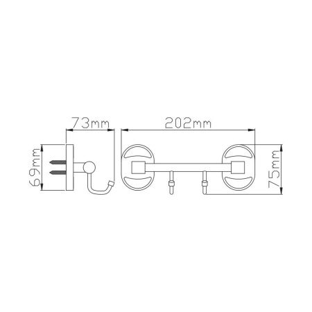 Держатель полотенец трубчатый (2 крючка) P2916-2 (29 серия)