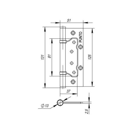 Петля универсальная без врезки IN5200W PN