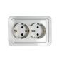 Розетка двойная с заземлением CLASSICO белая 2128 IN HOME