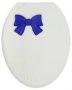 Крышка для унитаза жесткая белая  (бело-голубая) "Бантик"