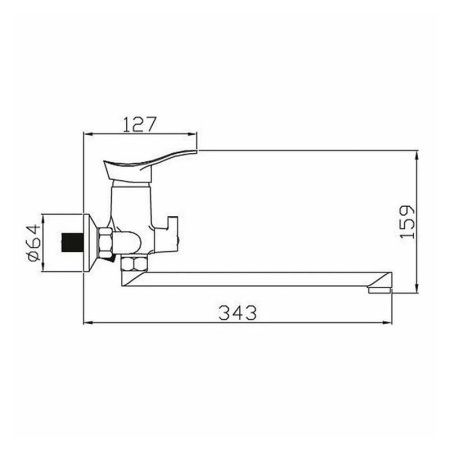Смеситель для ванны монокомандный хром Potato P22214