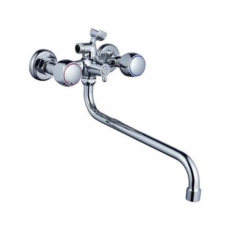 Смеситель для ванны и умывальника двухручковый  хром  Potato Эверест B22-336