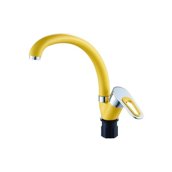 Смеситель для кухни монокомандный  желтый с хромом  Potato Эверест B59-274B